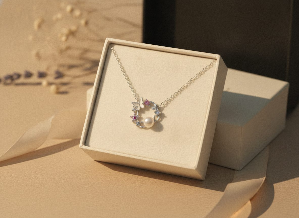 Pieza de plata en su estuche, lista para regalar